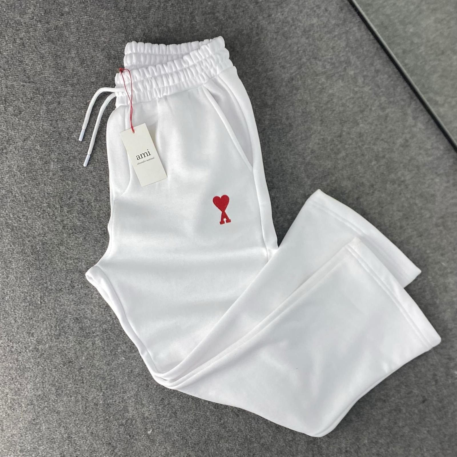 AMİ BEYAZ AMİ PREMIUM 3 İPLİK EŞOFMAN ALTI BAGGY (BEYAZ) - Görsel 1